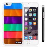 Apple iphone 6 4.7 Inch Soft Silicone Rainbow gradient texture White Shell Single Layer Protective Case (Style1)