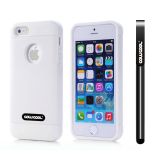 Apple Iphone 5 5S Case Pu Leather Crazy Maghreb Single Layer Protective Case For Apple Iphone 5 5S(White with White)