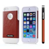 Apple Iphone 5 5S Case Pu Leather Crazy Maghreb Single Layer Protective Case For Apple Iphone 5 5S(Brown with White)