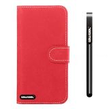 Apple Iphone 5C Case Leather Vintage Textures Hand Stitching Wallet Protective Case For Apple Iphone 5C(Red)