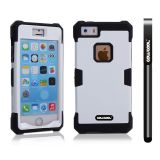 Apple Iphone 5 5S Case Luminous Silicone With Hard Pc Double Color 2in1 Hybrid High Impact Protective Case For Apple Iphone 5 5S(Black with White)