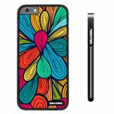 Apple iphone 6 4.7 inch Case Hard PC Colorful Petal Plaid Totem Black Shell Single Layer Protective Case (13)